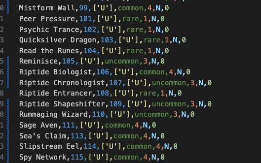 Omitting collector #'s 100 and 112'